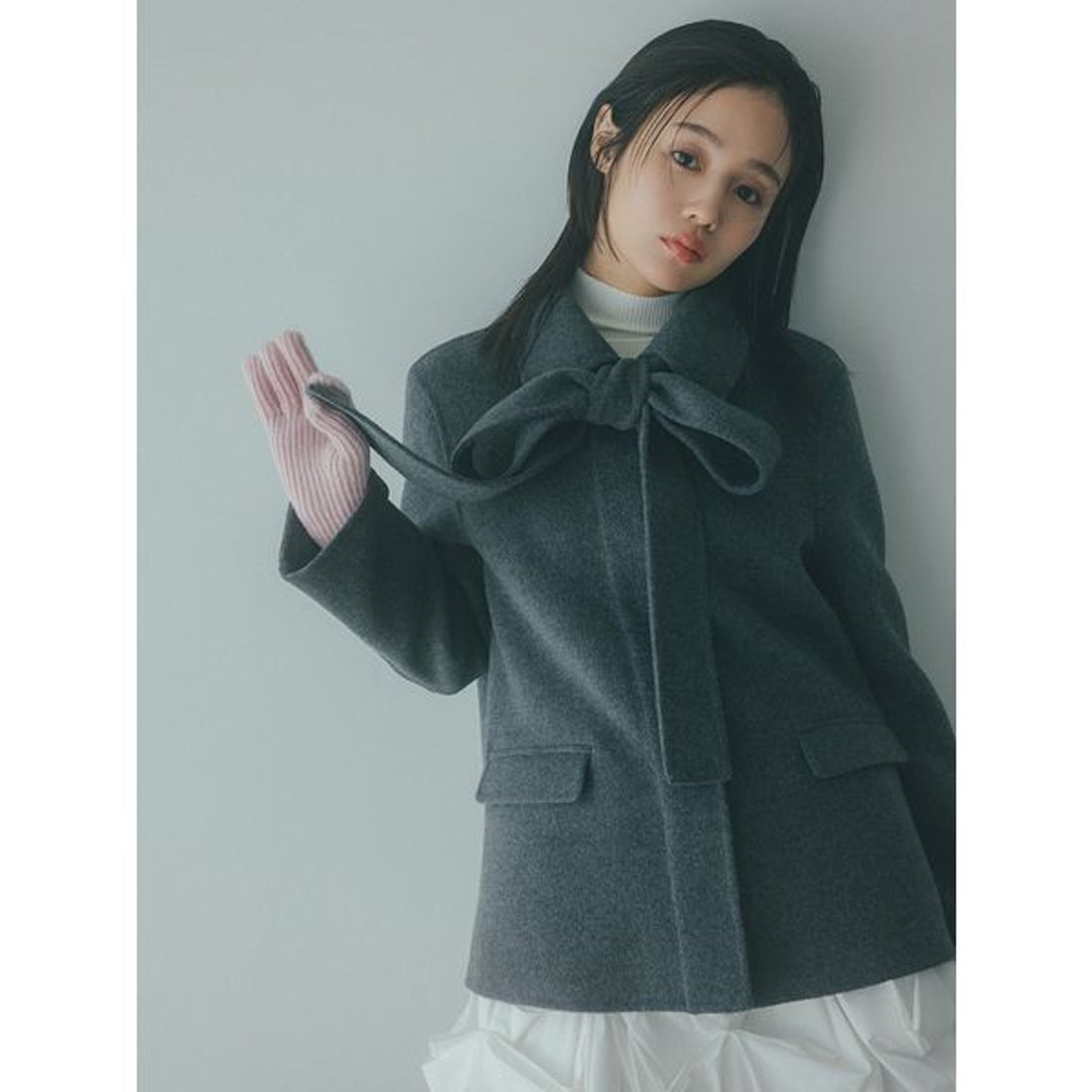 スナイデル SNIDEL リバーステンカラージャケット （GRY） -靴