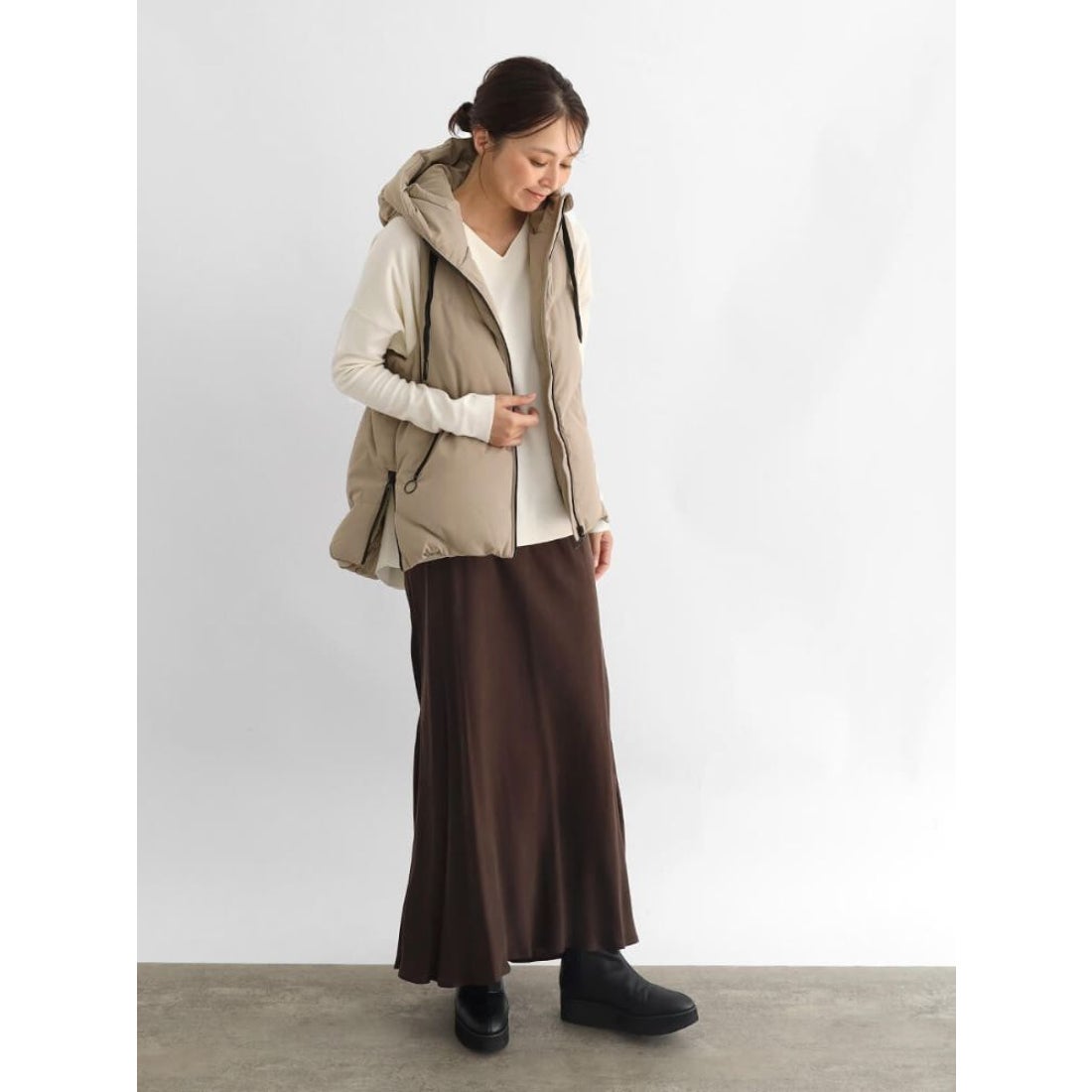 クローブ CLOVE ソフトツイルダウンベスト （サンドベージュ