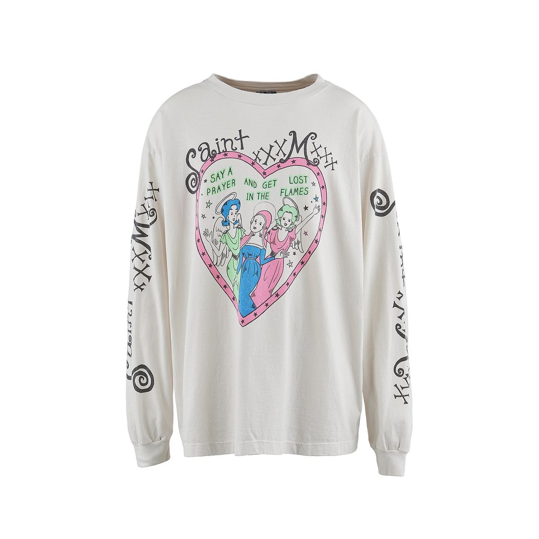 セントマイケル SAINT Mxxxxxx PINK HEART Long sleeve T-shirt