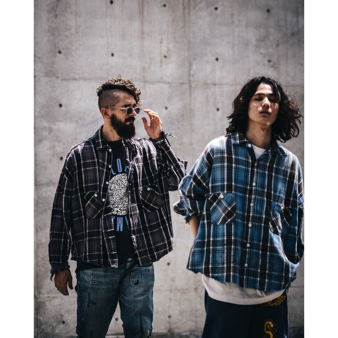 セントマイケル SAINT Mxxxxxx Flannel Shirt （Blue / Gray） 通販