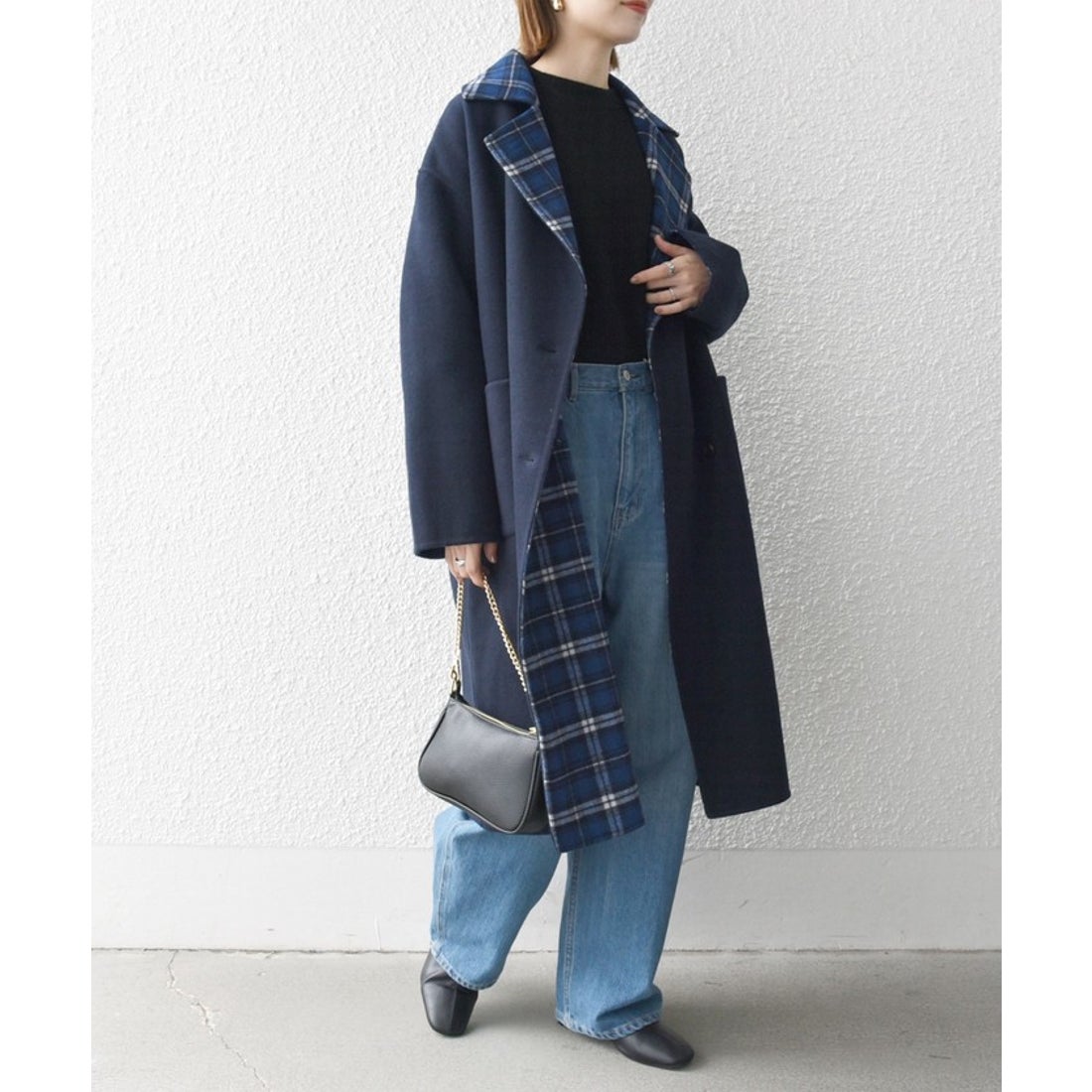 SHIPS any: リバー チェスター ロング コート （ネイビー