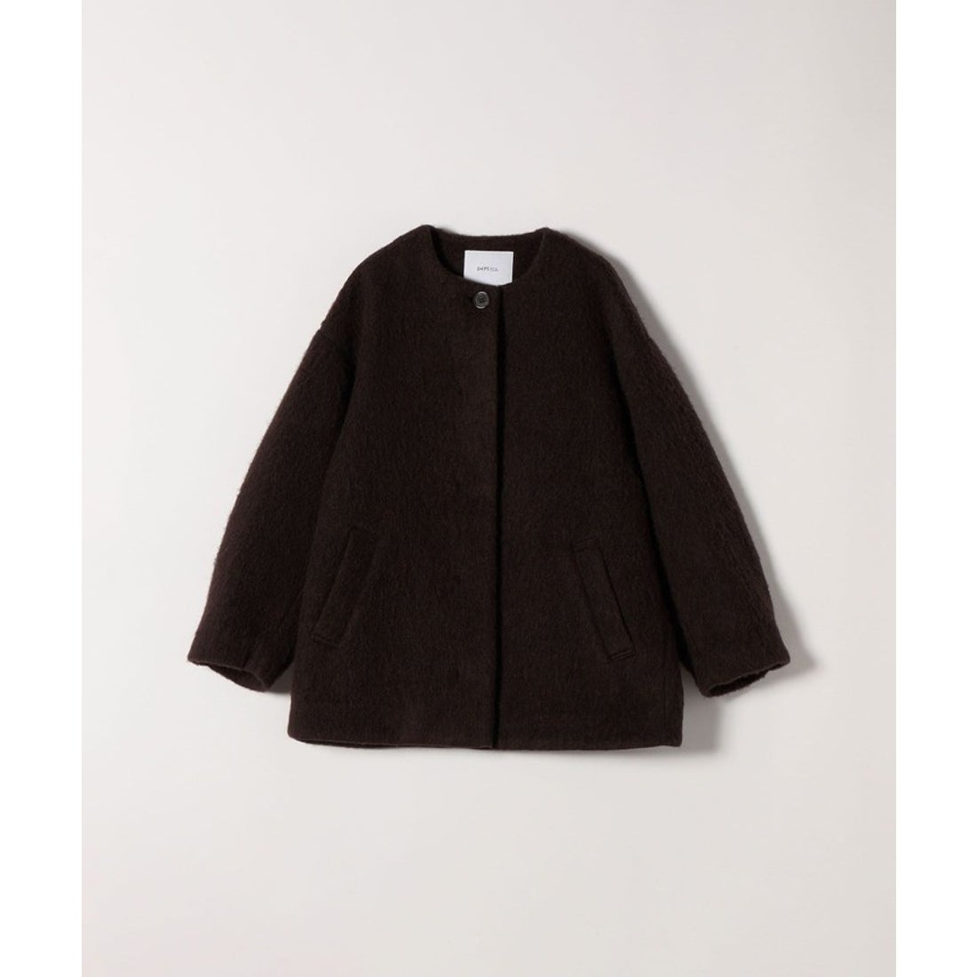 シップス エニィ SHIPS any SHIPS any: シャギー ノーカラー コクーン