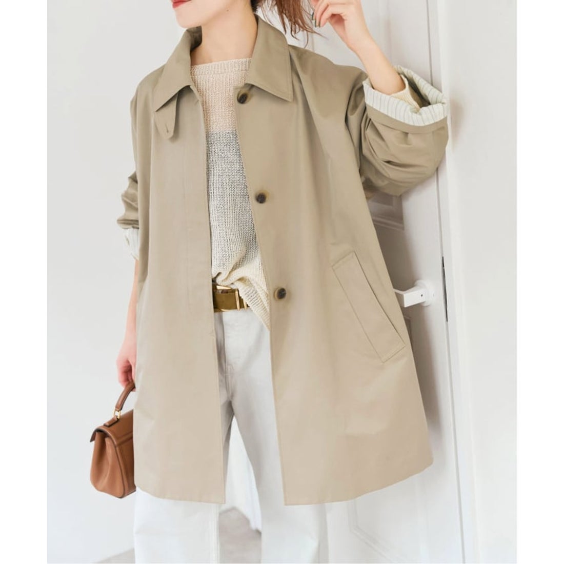 スピック＆スパン Spick & Span 《予約》T/Cギャバステンカラーハーフ