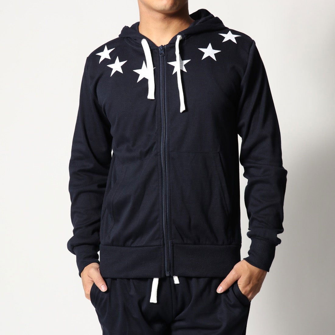 スタイルブロック STYLEBLOCK 星柄スタープリント長袖スウェットジップ