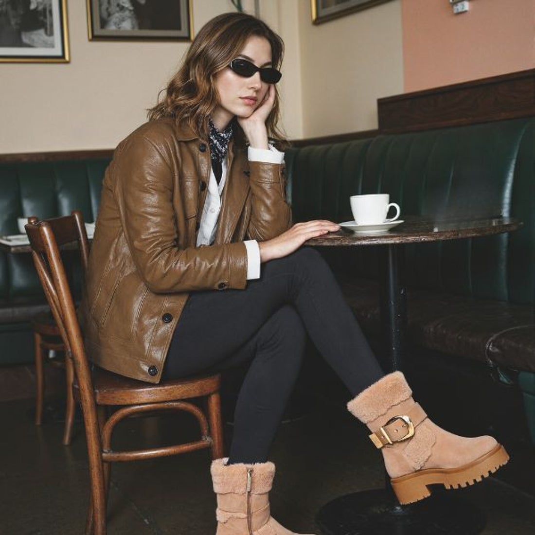 スティーブ マデン STEVE MADDEN ファースエードショートブーツ （タン