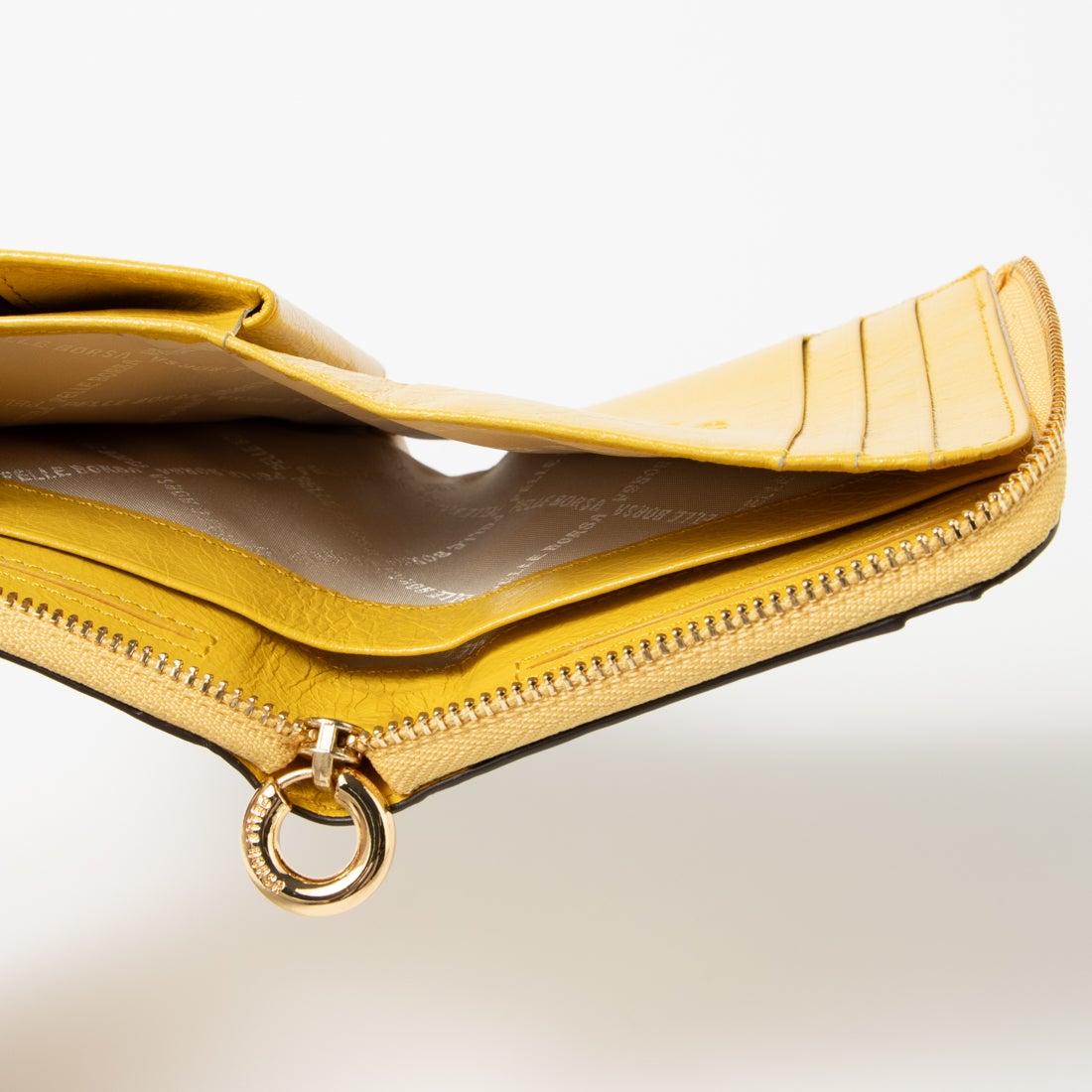ペレボルサ PELLE BORSA ミニL字長財布 （イエロー） -ファッション