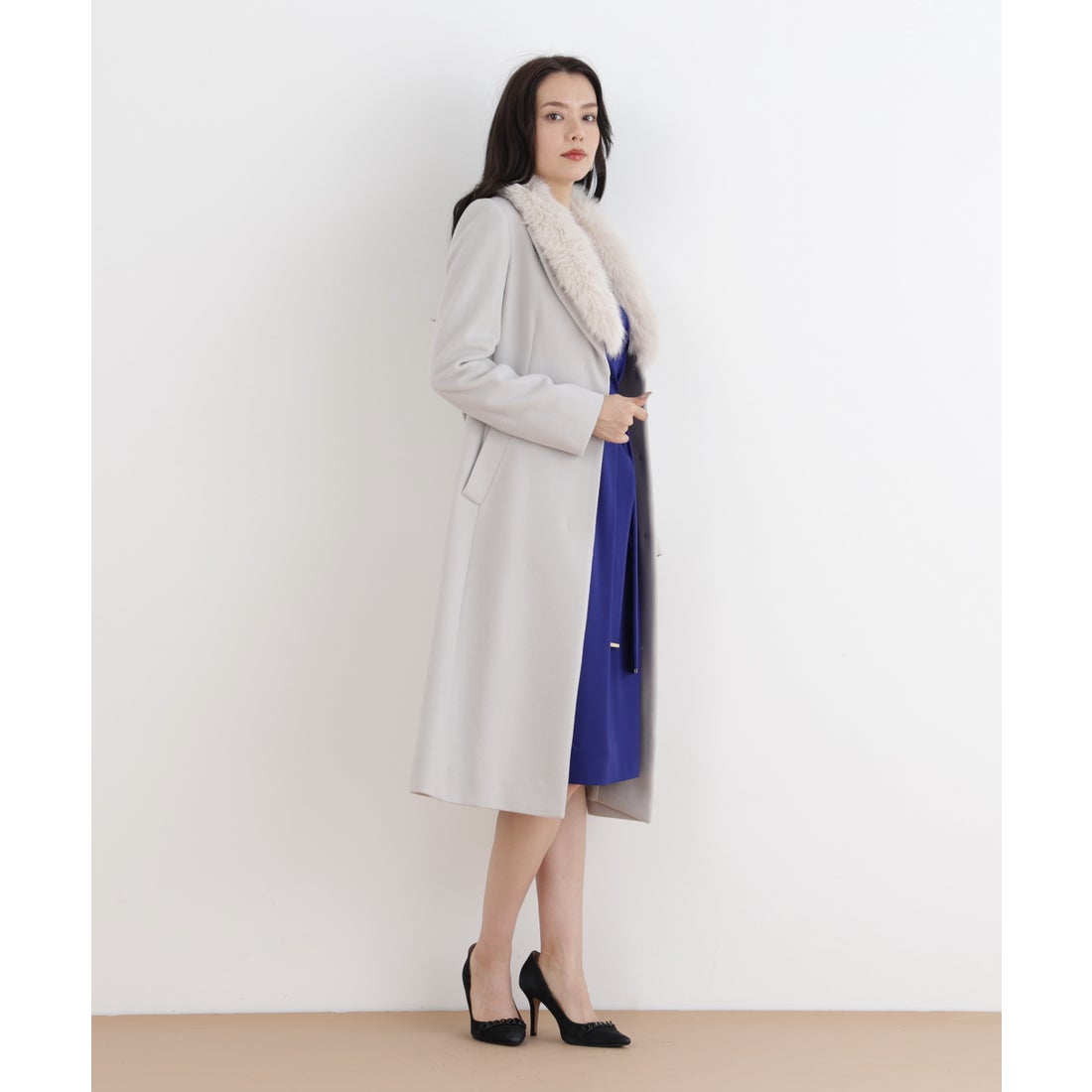 ピンキーアンドダイアン PINKY & DIANNE カシミア混ベルテッドコート