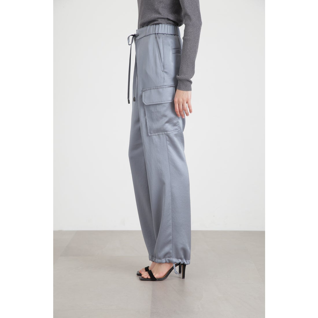 PINKY & DIANNE ◇サテンカーゴパンツ グレー -ファッション通販