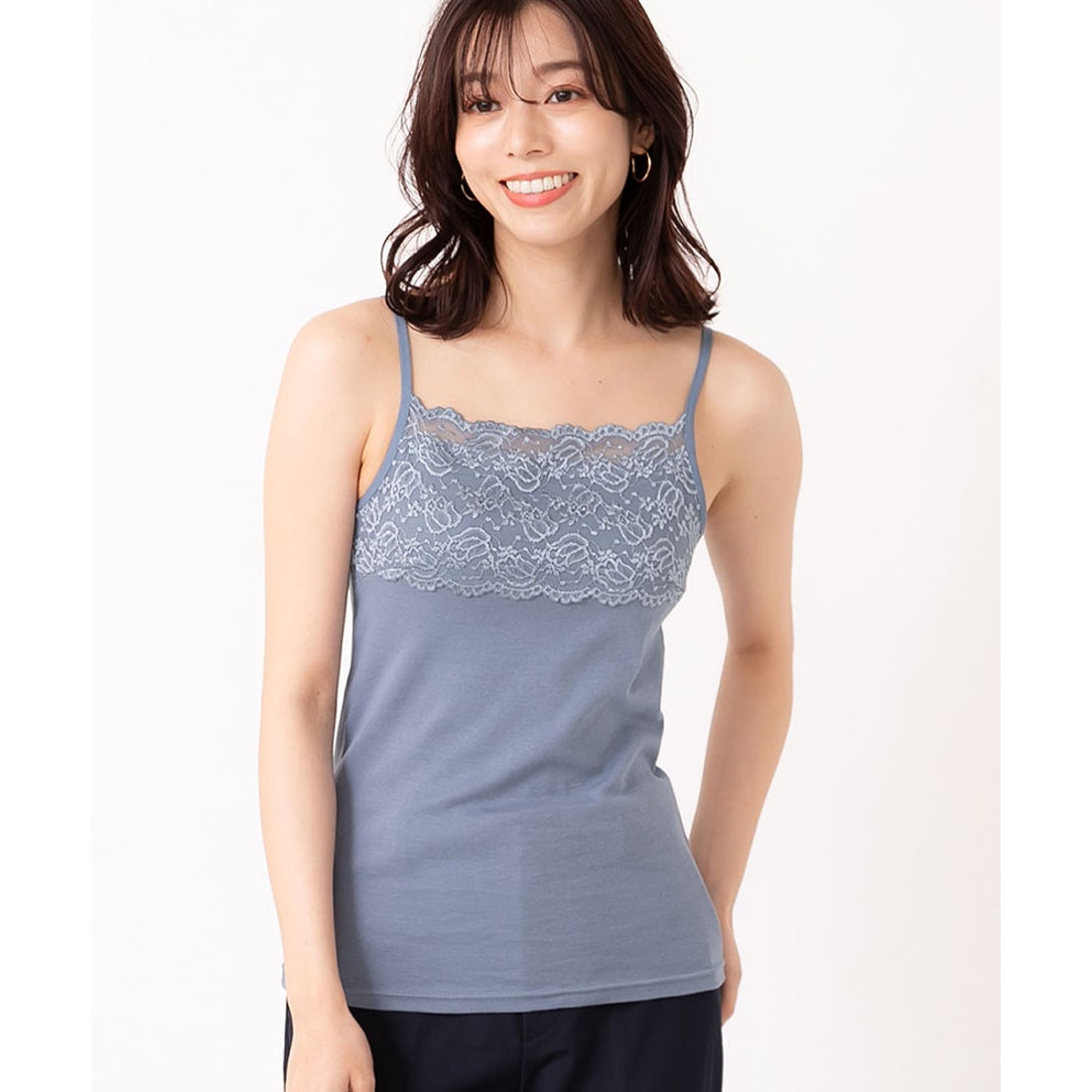 ピンクピンクピンク PINK PINK PINK コットン100％胸元レース