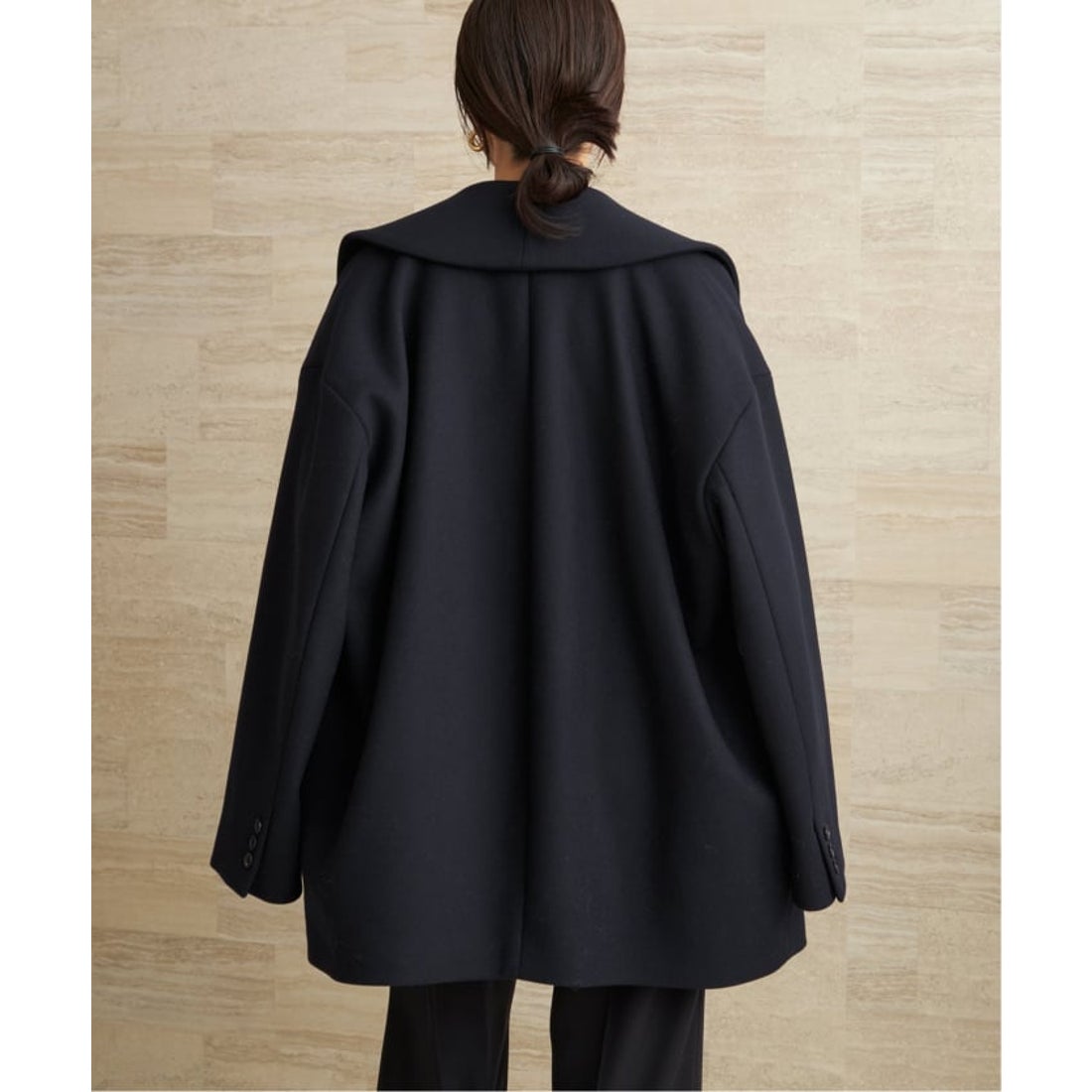 プラージュ Plage Double melton コート （ネイビー） - ファッション
