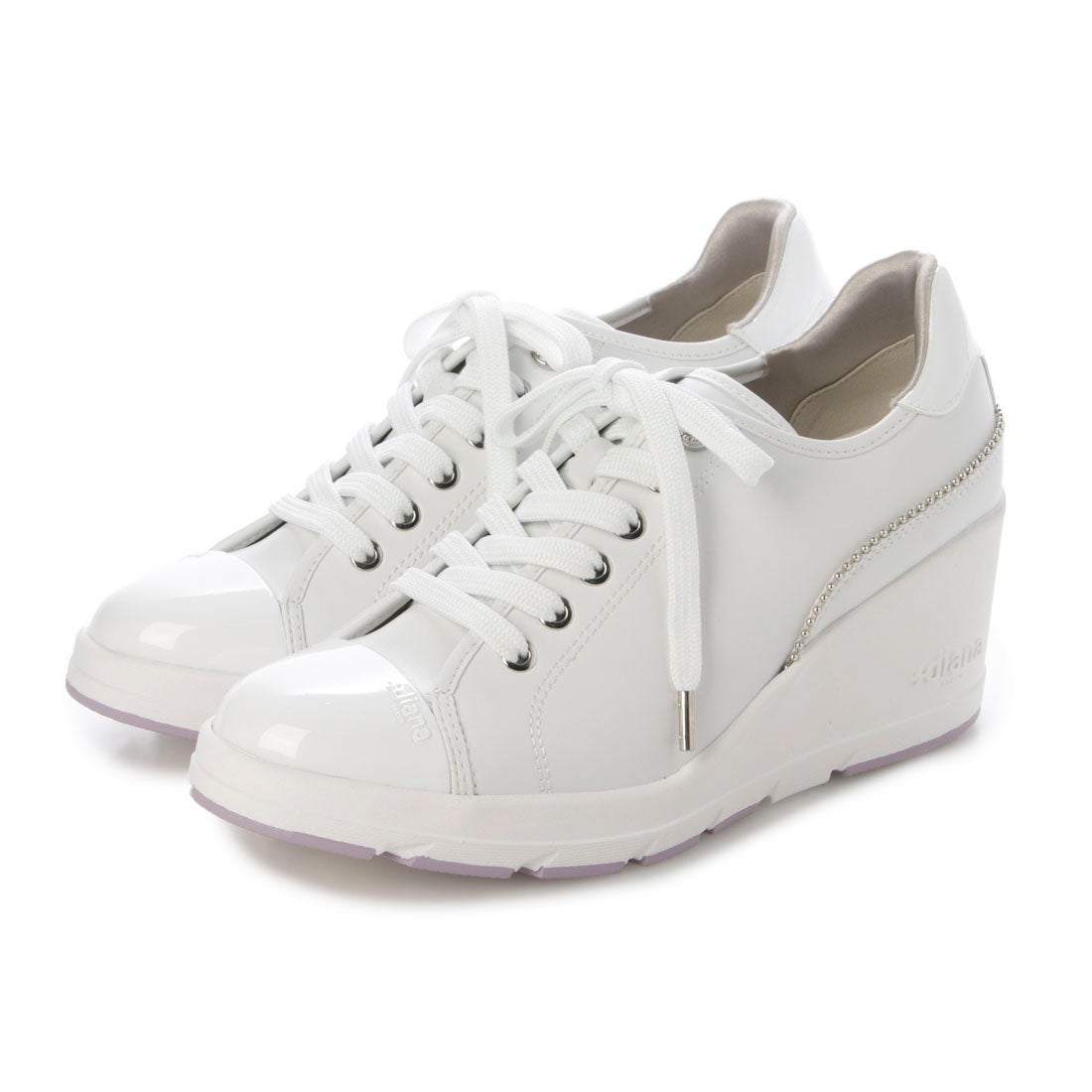 プラスダイアナ ＋diana 【軽量】ヒールアップスニーカー （白人工