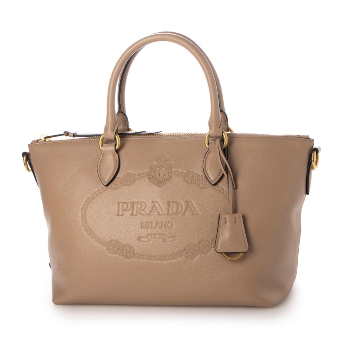 まろ工房さん専用 PRADA 2ウエイトートバック革 キャメル Prada レザー