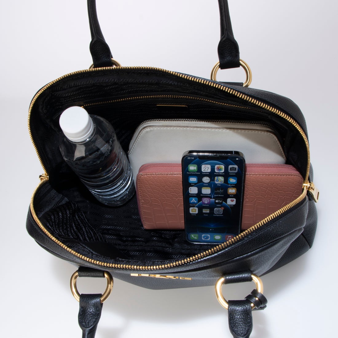 プラダ PRADA ☆ロゴエンボスレザー2WAYハンドバッグ- BAULETTO IN