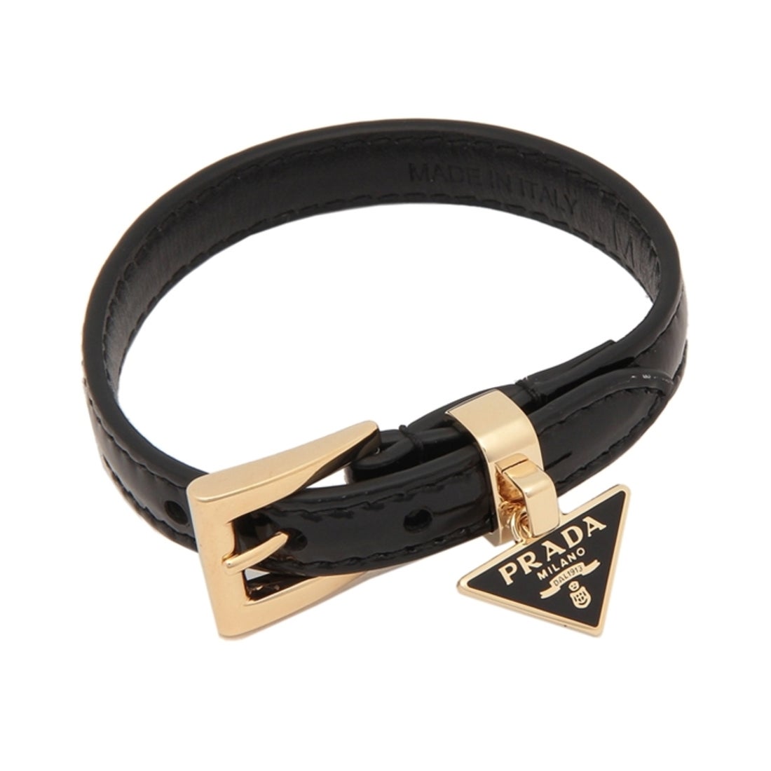 プラダ PRADA ブレスレット バングル トライアングルロゴ ブラック