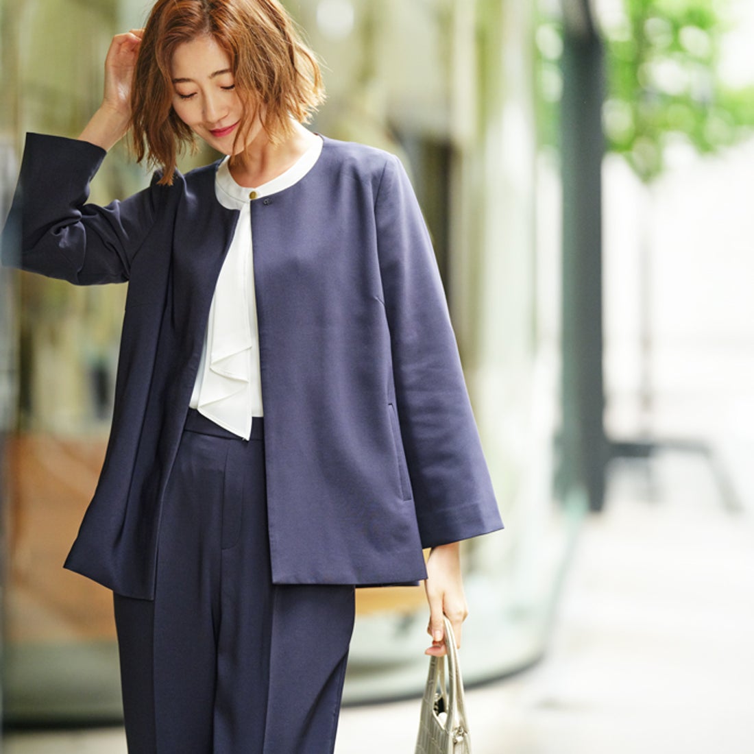 ジーラ GeeRA 【3点セット】フレアーラインジャケットセットアップ