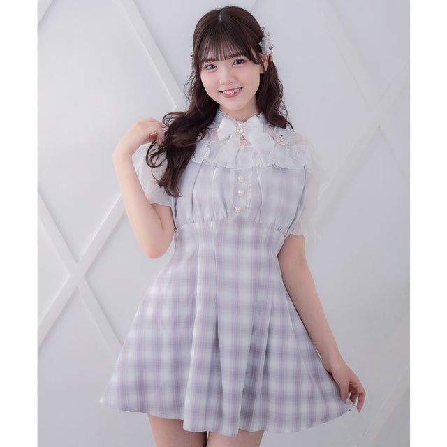 ロジータ ROJITA 花柄半袖ミニワンピース （ブルー） - ファッション