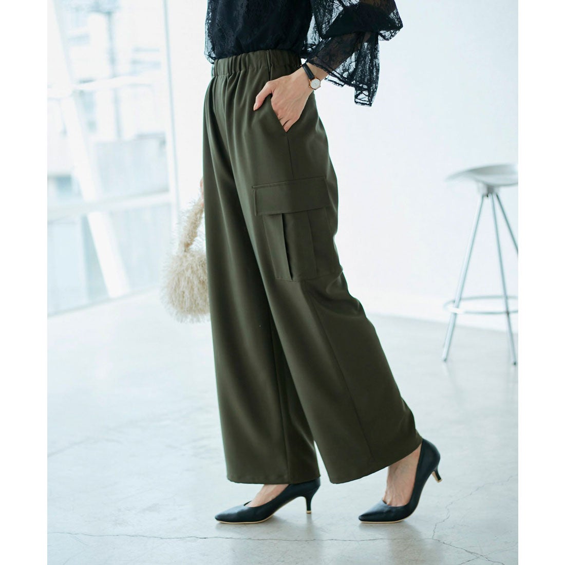 ロペピクニック ROPE' PICNIC イージーカーゴパンツ （カーキ系（38