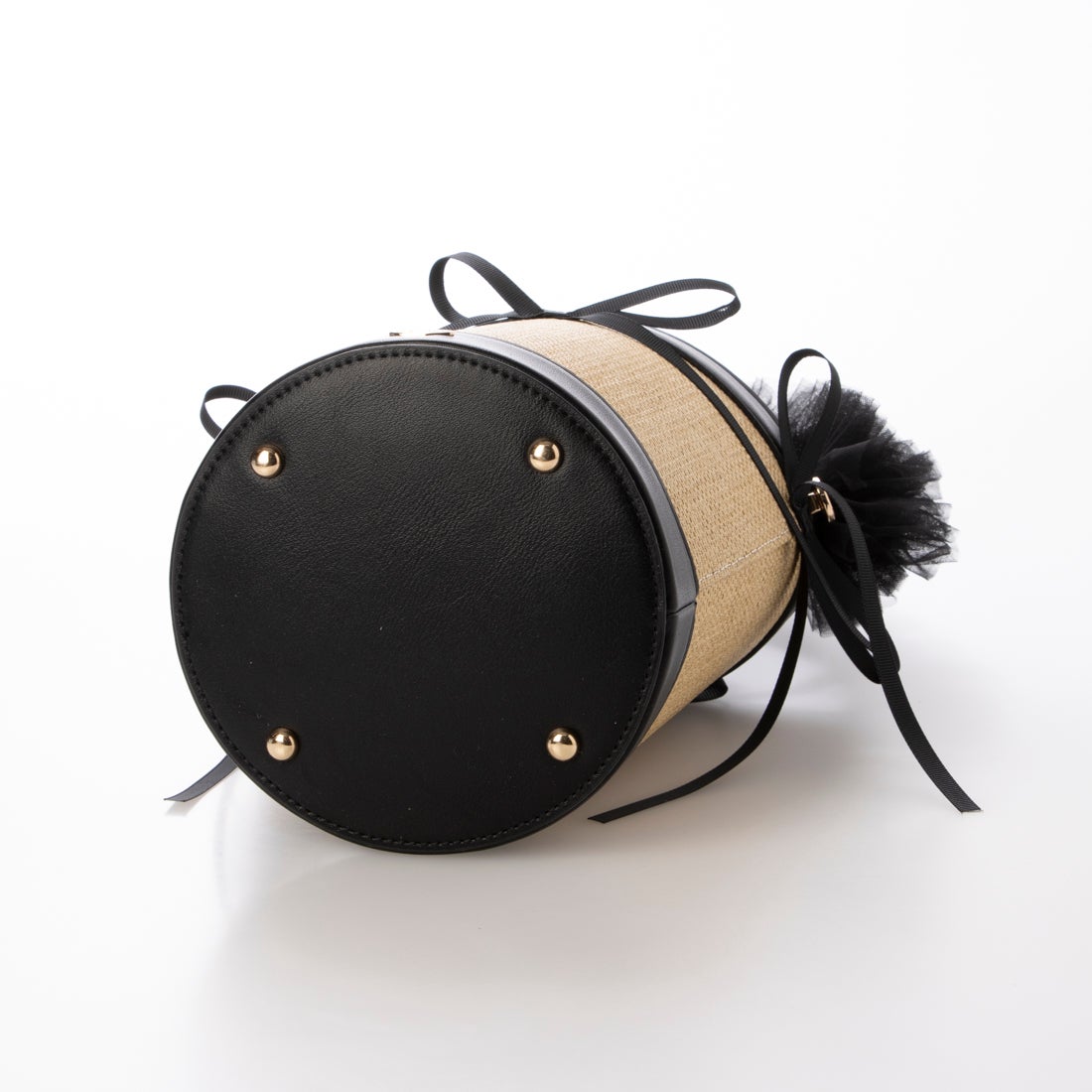 ランダ RANDA 2WAYチュールフリルハンドルカゴバッグ （BLACK