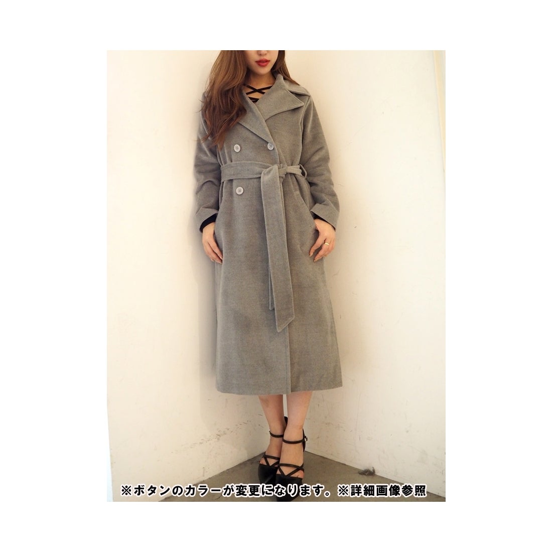 RESEXXY ダブルブレストチェスターコート グレー -ファッション通販