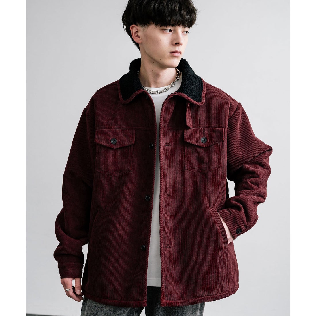 ロッキーモンロー Rocky Monroe ランチコート コーデュロイ 裏ボア