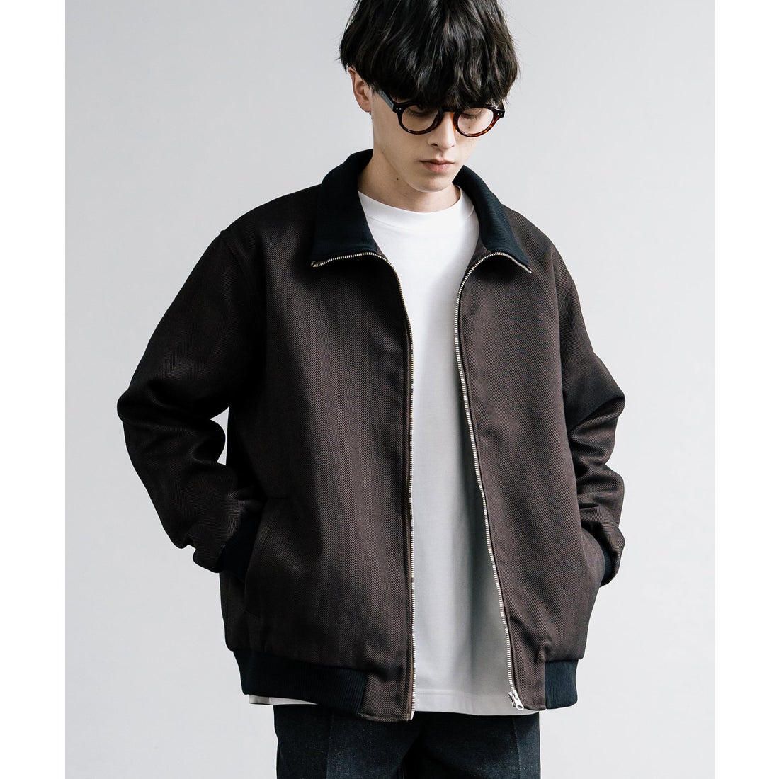 ロッキーモンロー Rocky Monroe ブルゾン スタンドネック ツイード