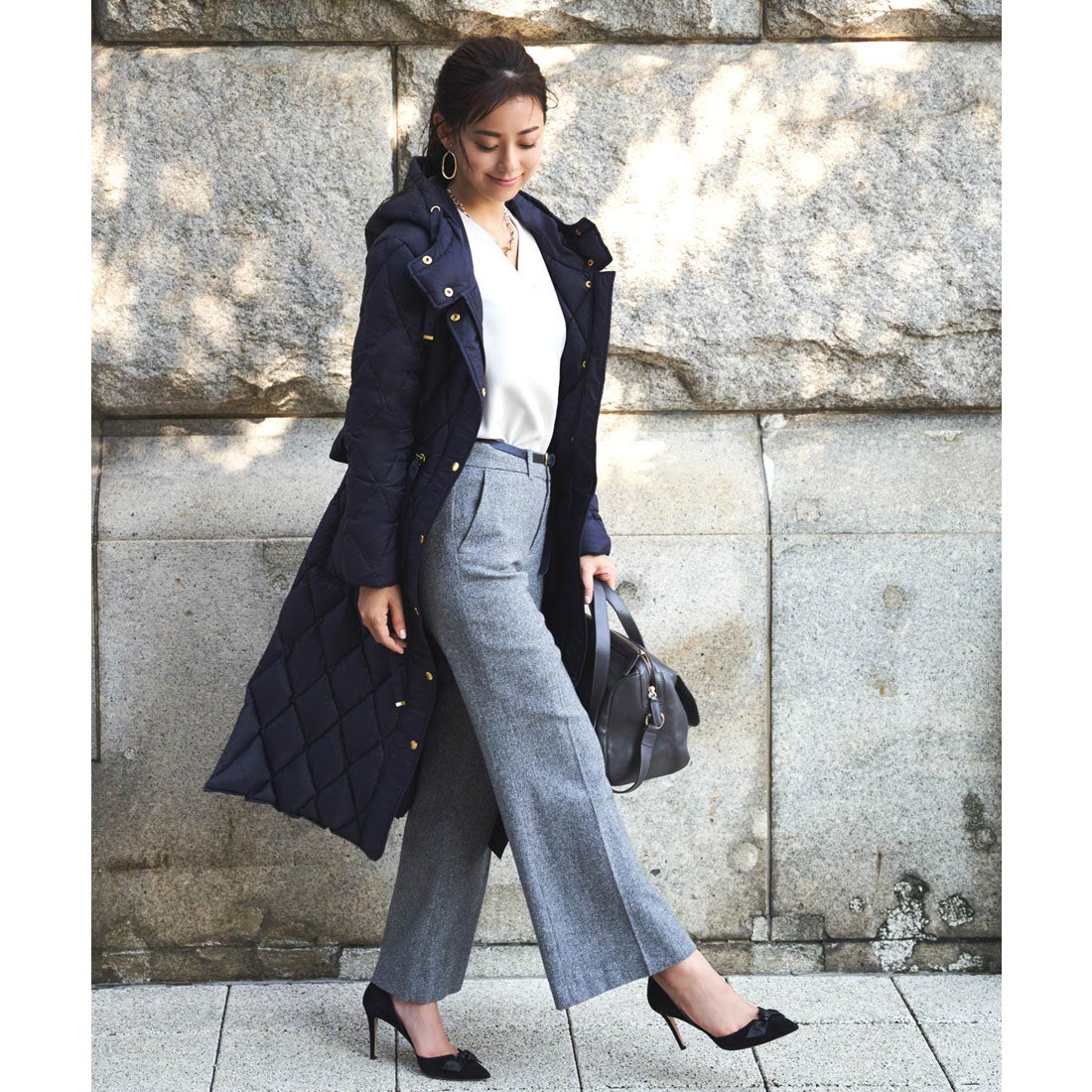 ルイルエブティック RUIRUE BOUTIQUE キルティングロングダウンコート