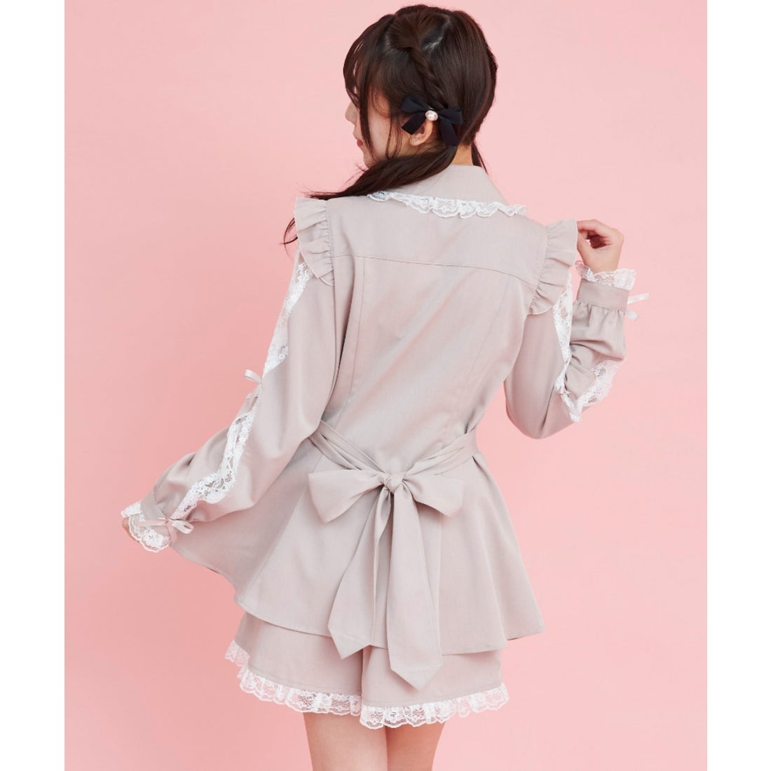 シークレットハニー Secret Honey 袖レース切替ラッフルセットアップ