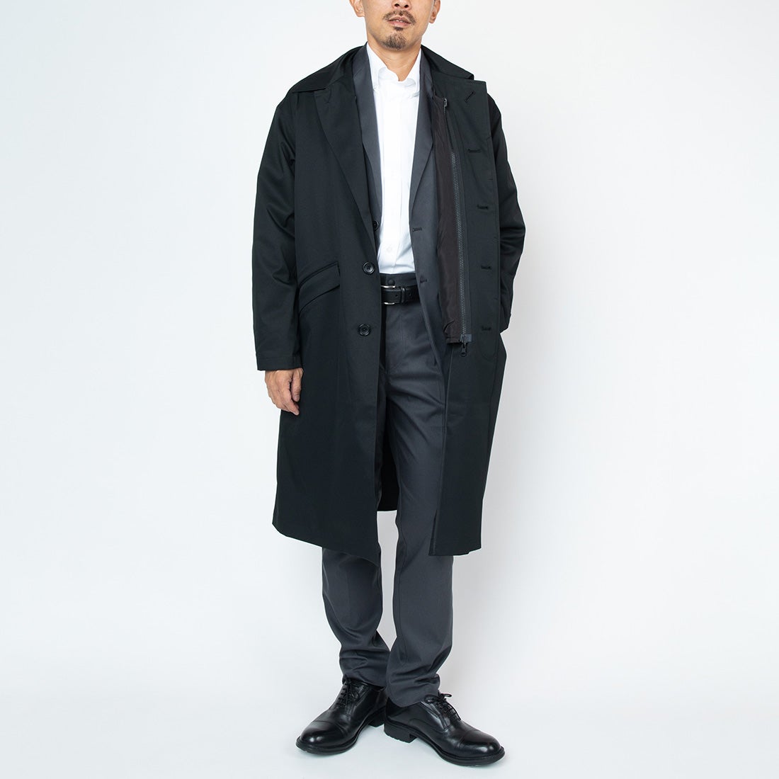 洗える3WAYステンカラーコート ・ライナー付き （ブラック） -WWS