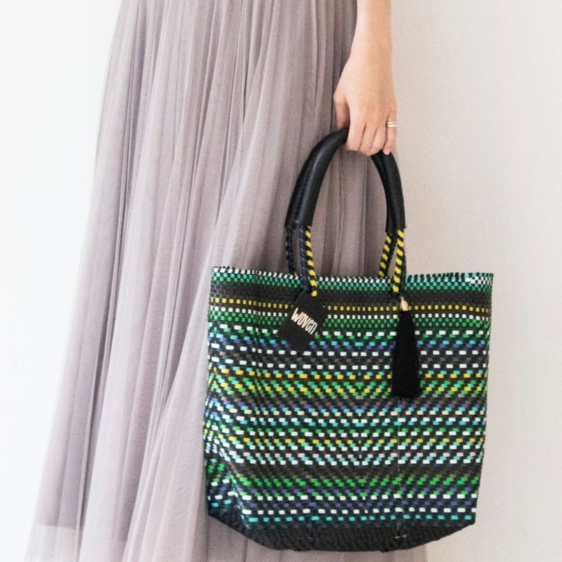 ウーヴン WOVEN メルカドバッグ ミドルトート bk-bag-mid-multi-m