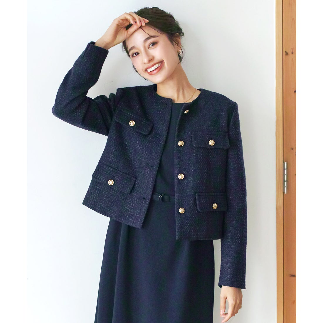 ホワイトジョーラ WHITE JOOLA 【洗える＆防シワ！】ノーカラー