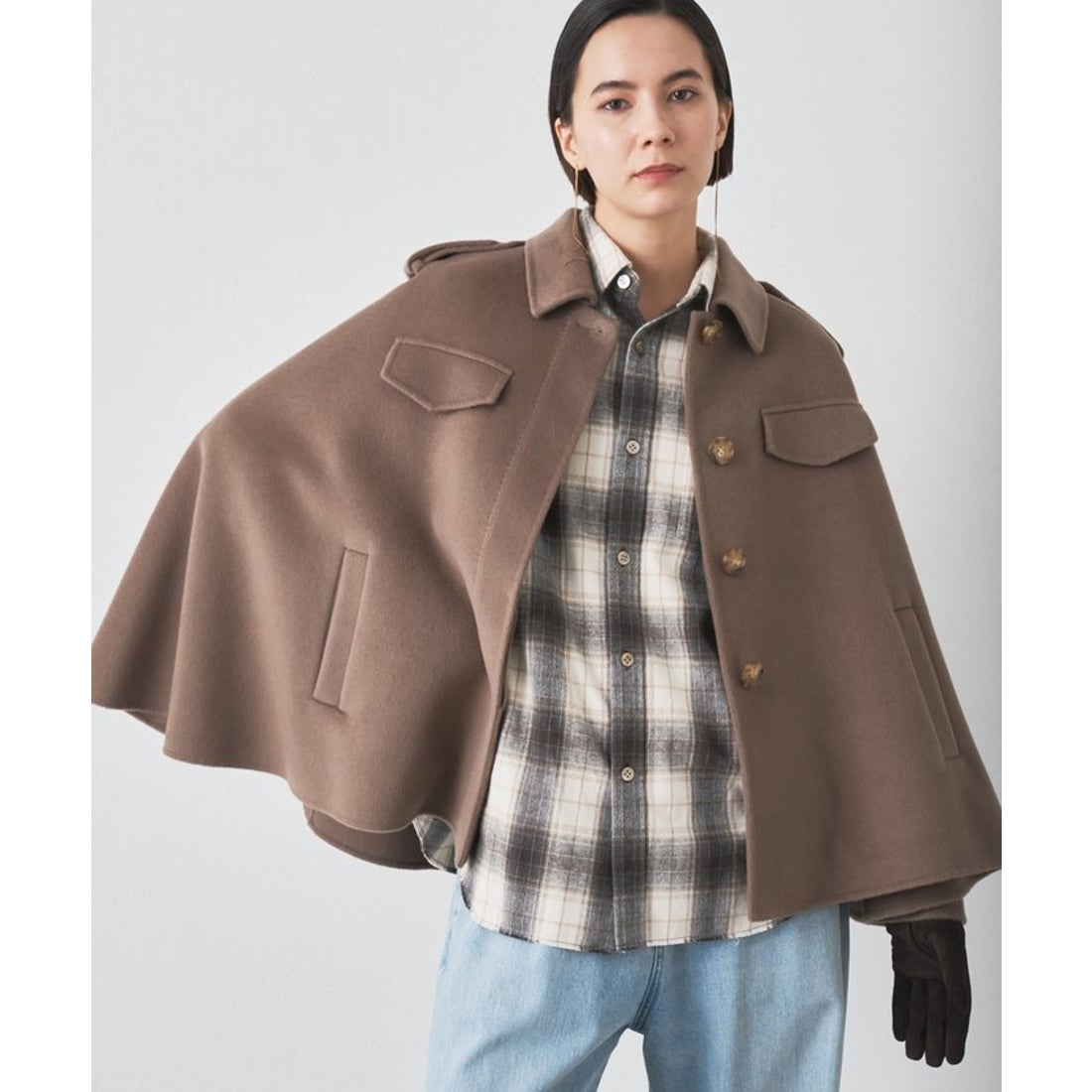 ウィムガゼット Whim Gazette シャギーチェックシャツ （gray