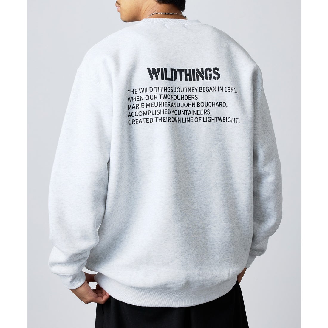 ワイルドシングス WILD THINGS ステンシルバックプリントトスウェット
