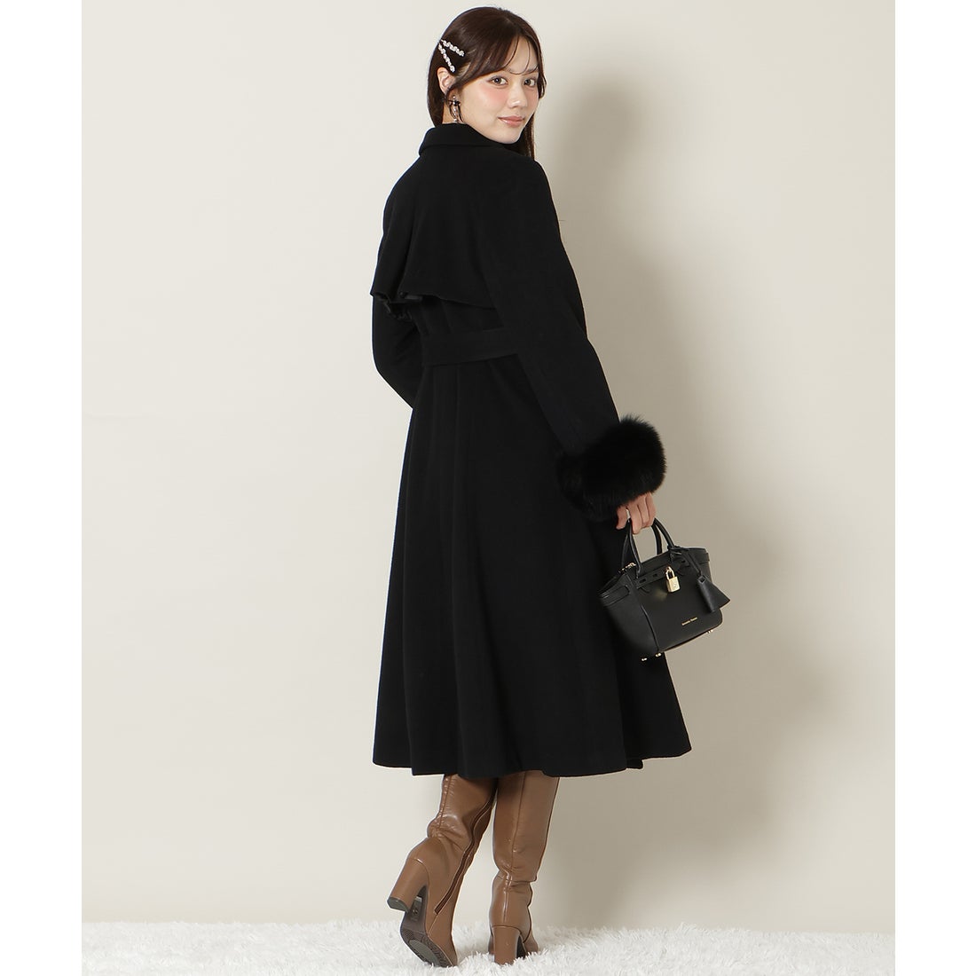 ウィルセレクション WILLSELECTION リアルファー付きウールフレア