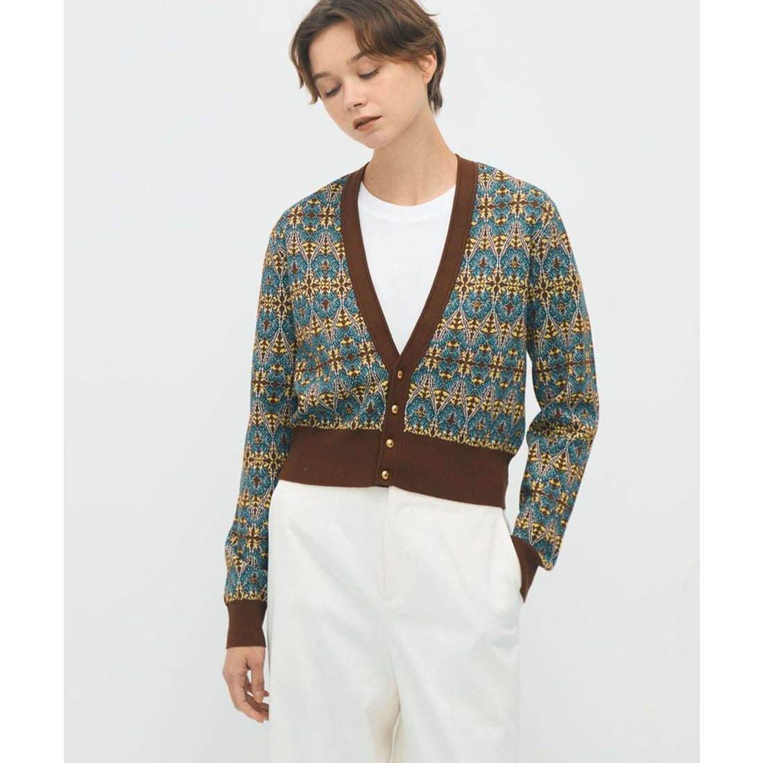 キャバン CABaN CABaN コットンカシミヤストレッチ ジャカードプリント