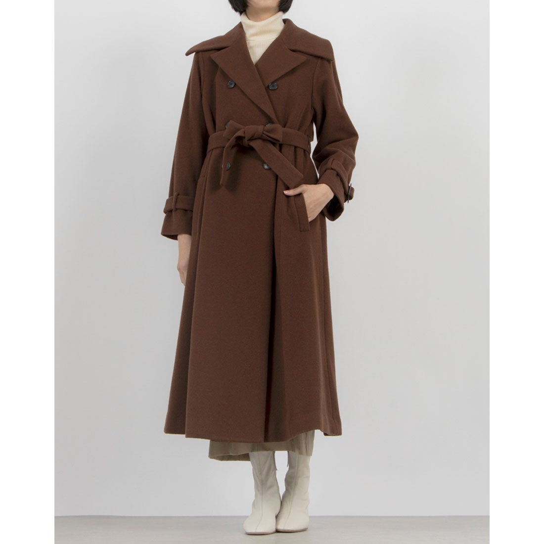 トーナル TONAL ウールトレンチコート （ブラウン） -アウトレット通販