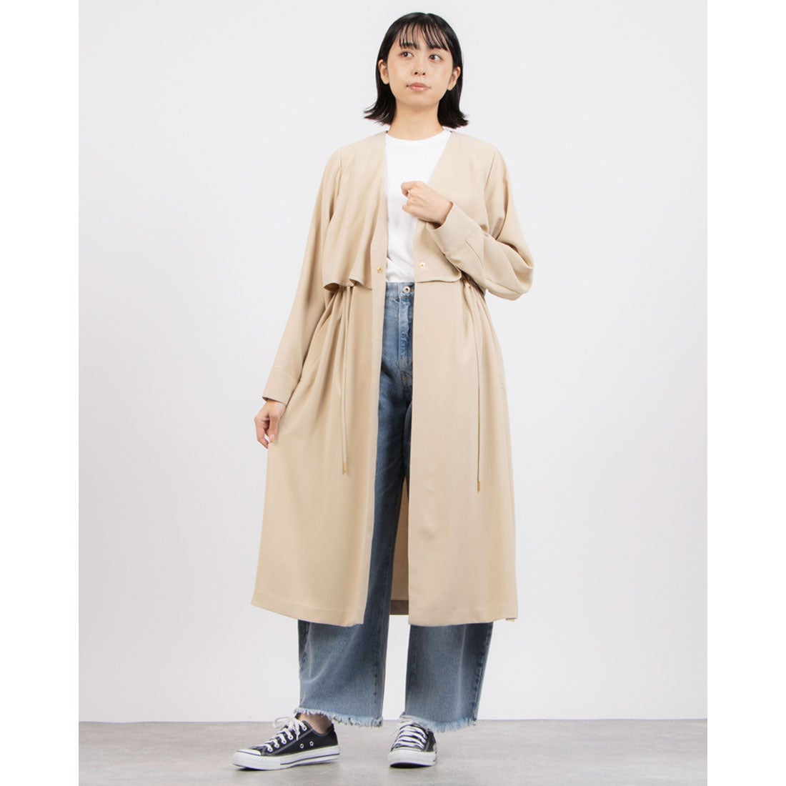 スリーフォータイム Three Four Time 撥水花粉ガードロングコート