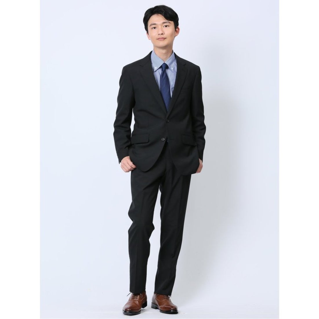 TAKA-Q 【ウール】 ウール混 レギュラーフィット 2ボタン2ピーススーツ