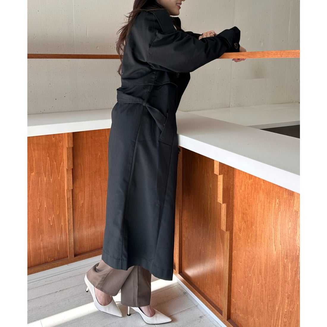 MAISON BREEZE 【SETUP7】アウター トレンチコート ダブルブレスト