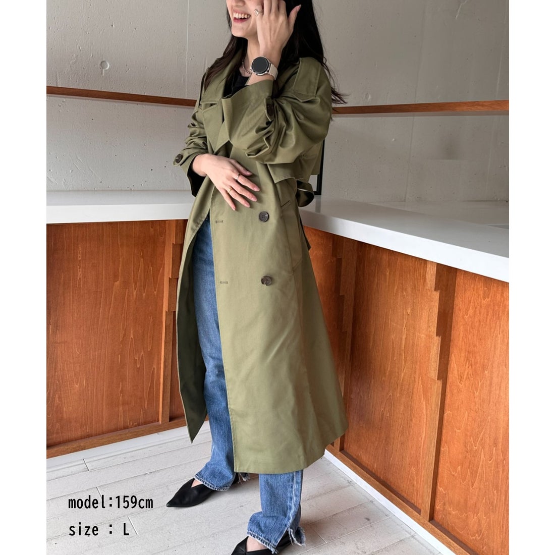 MAISON BREEZE 【SETUP7】アウター トレンチコート ダブルブレスト