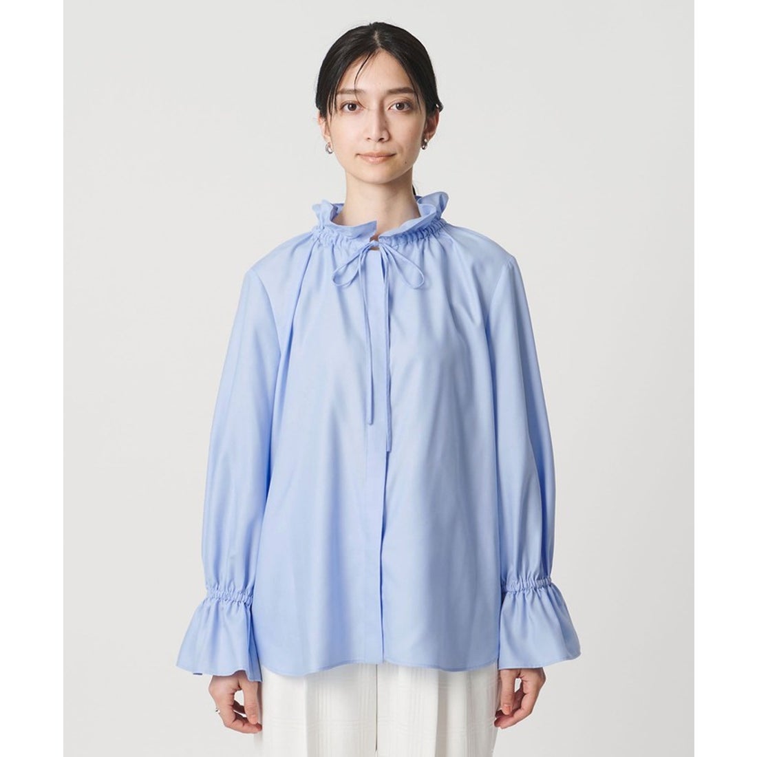UNITED ARROWS フリルカラー フレアスリーブ ブラウス （OFF WHITE