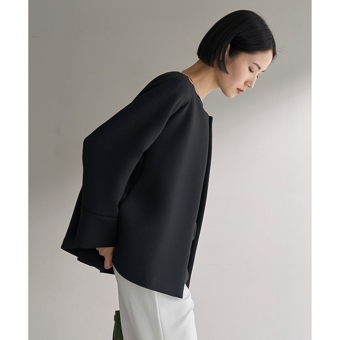 UNFILO L 【洗える】ダブルフェイス ショートコート （[NEW]ブラック