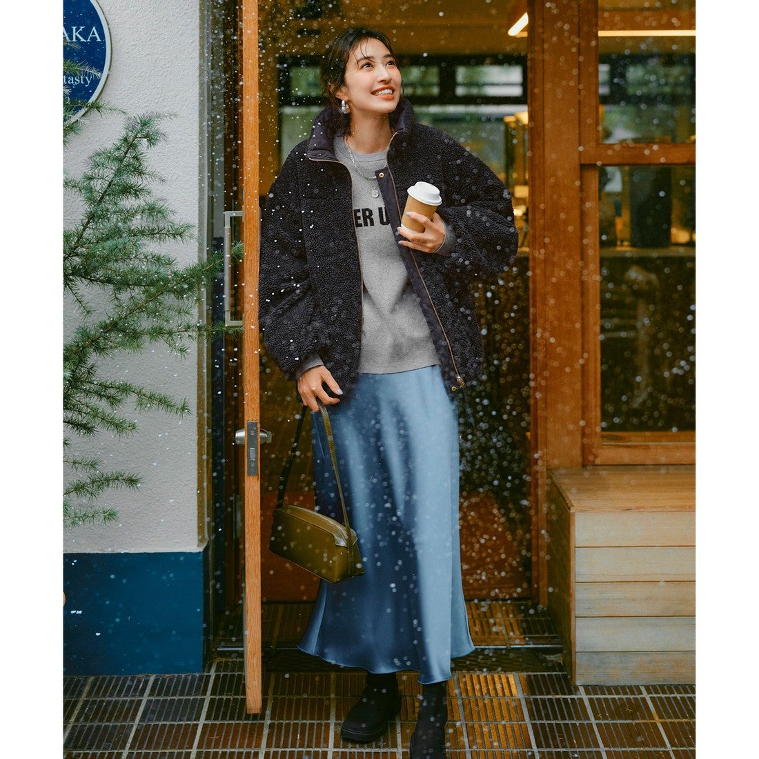 UNFILO L 【TAION×UNFILO】リバーシブルボアダウン （チャコール