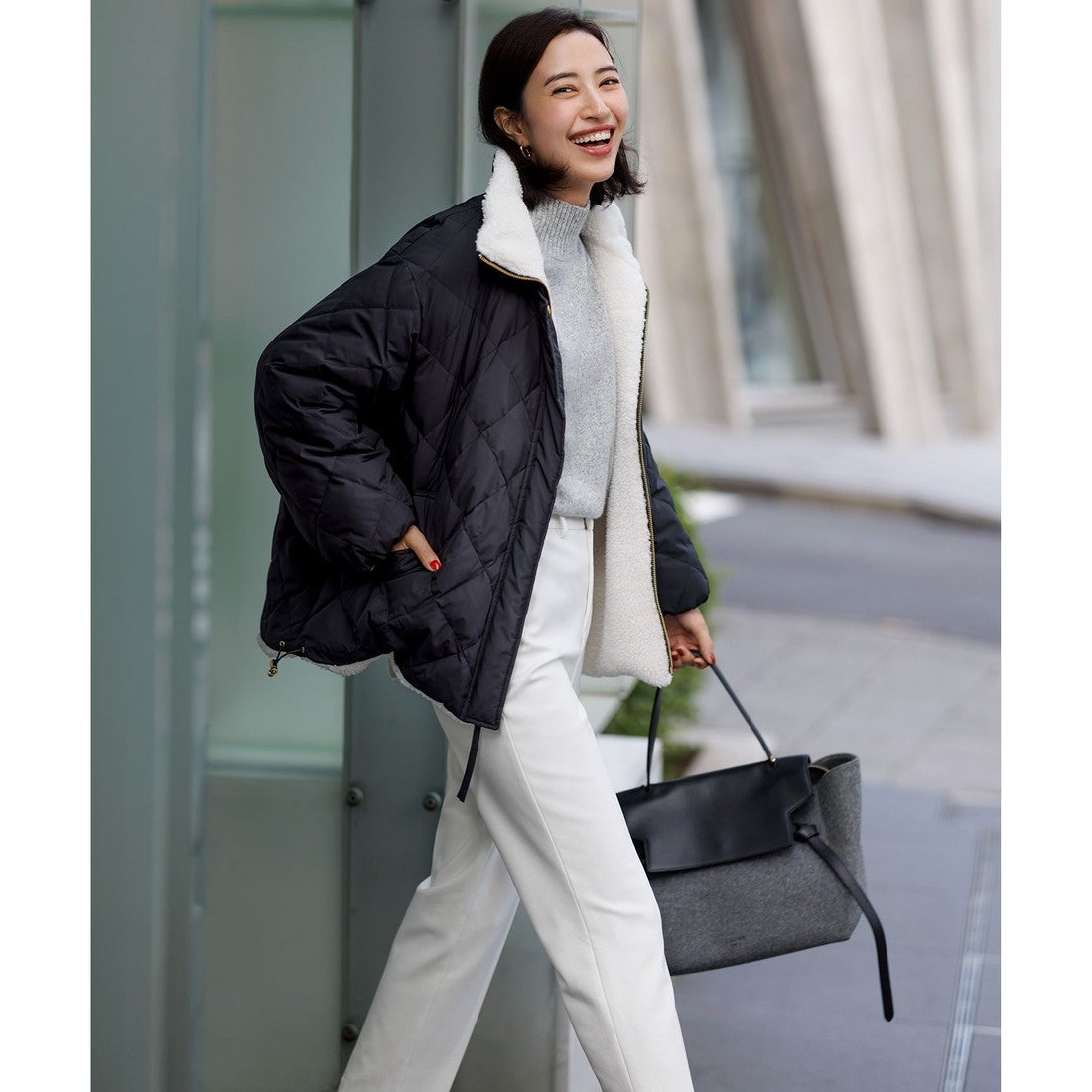 UNFILO L 【TAION×UNFILO】リバーシブルボアダウン （チャコール