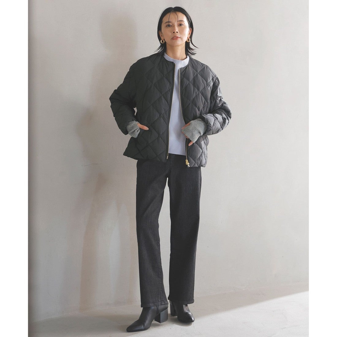 UNFILO L 【TAION×UNFILO】キルティングダウン ショート丈ブルゾン