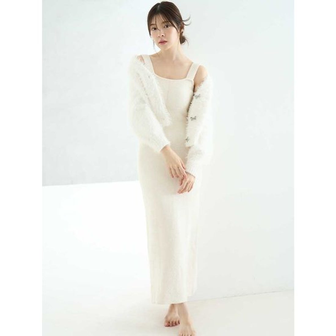 スナイデルホーム SNIDEL HOME シャギーカーディガン×ワンピースセット