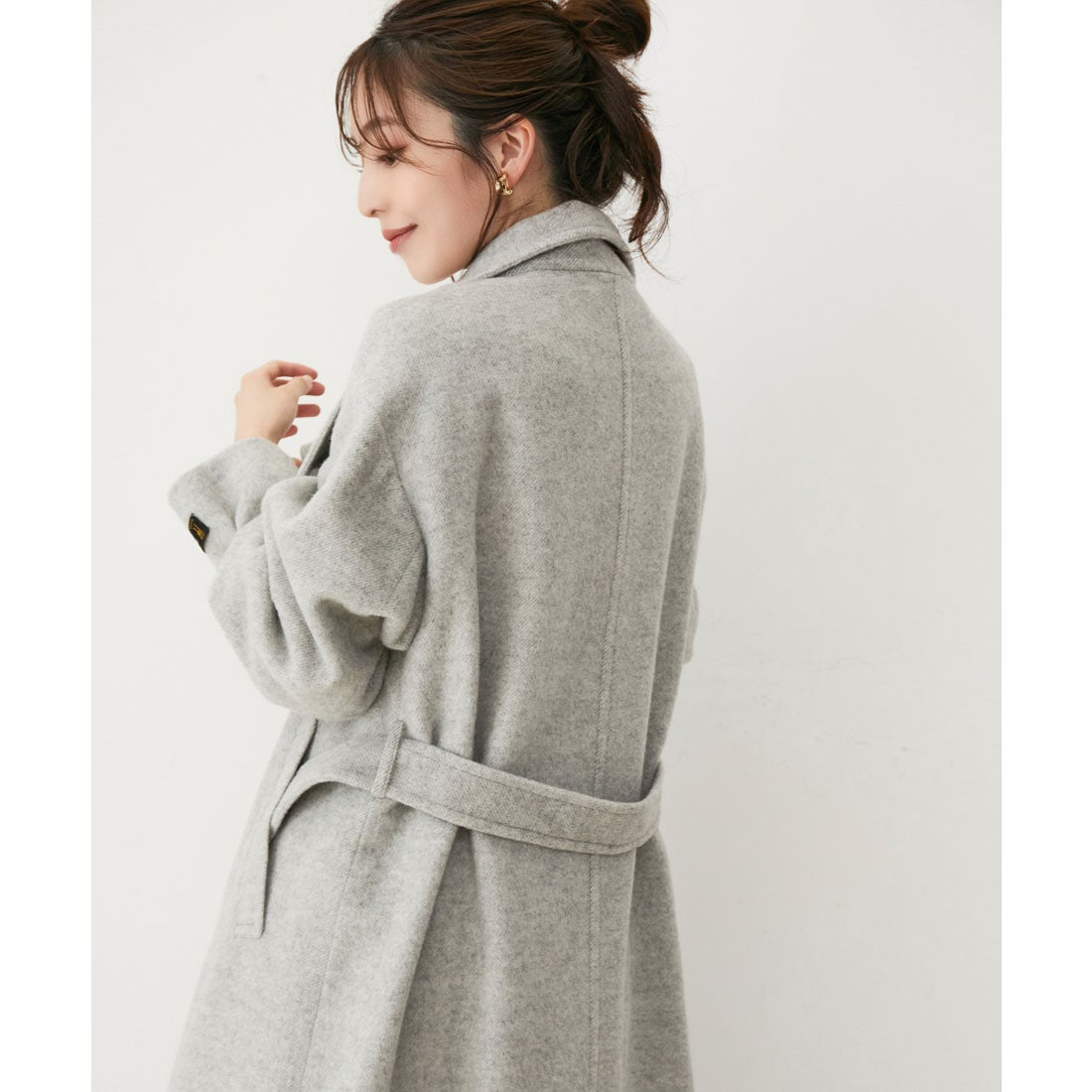 ビス VIS 【静電気防止】【2WAY】ウール混シャギーロングコート