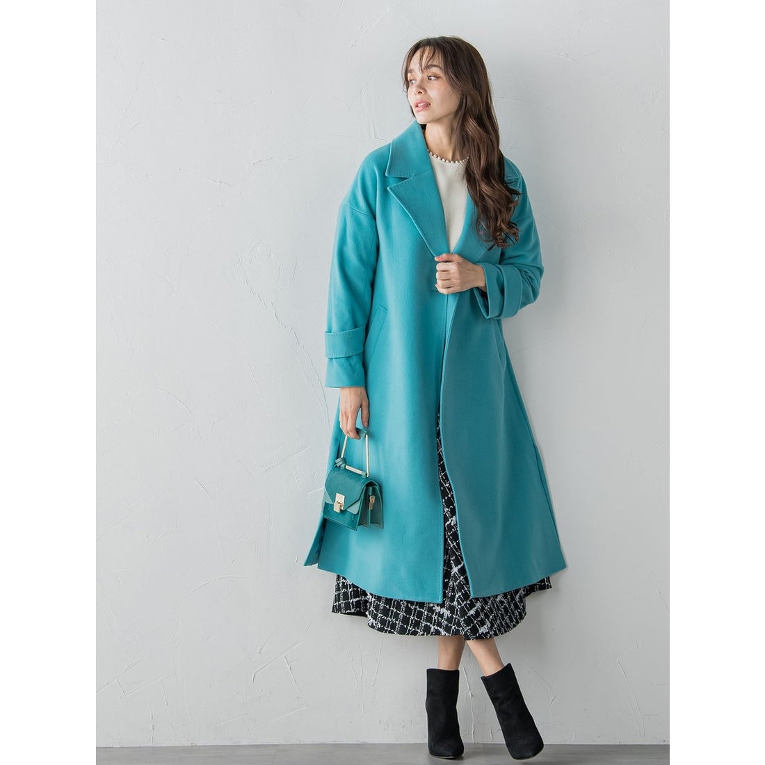 ビアッジョブルー Viaggio Blu SP140Jackalロングコート （ブルー