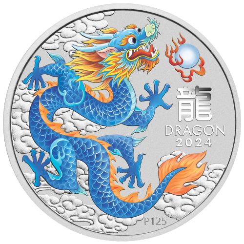 Buy 2024 1 oz Blue Colored Dragon Silver Coins - SD Bullion