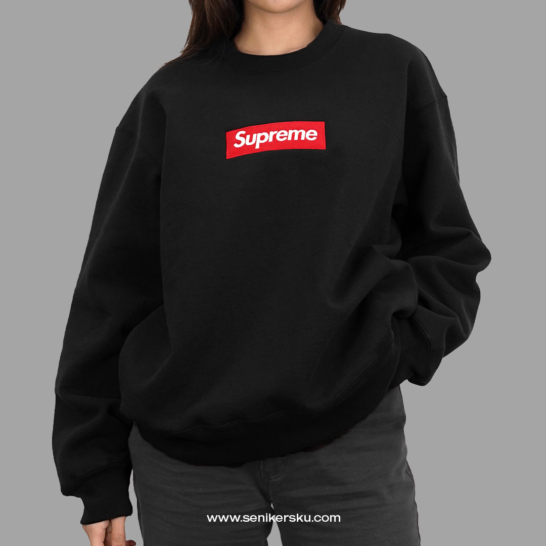 Supreme Box Logo Crewneck Black | Senikersku