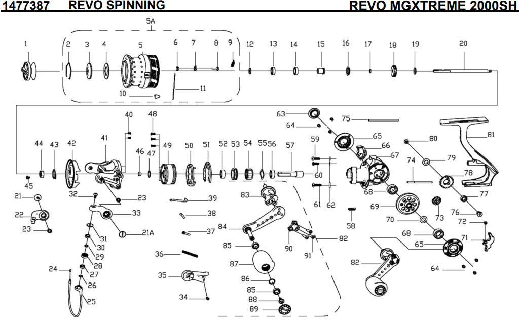 1477387 REVO MGXTREME 2000SH | PureFishing Japan 製品リールパーツ